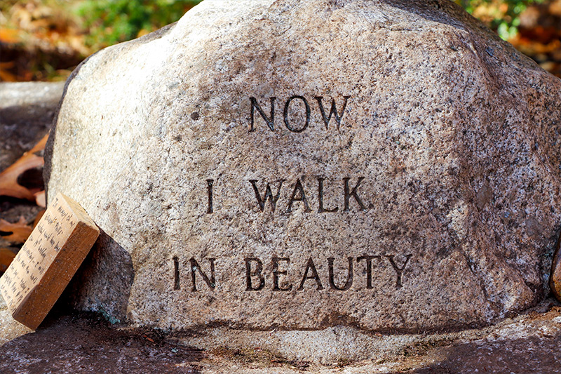 Now I Walk in Beauty Stone Carving, Maine