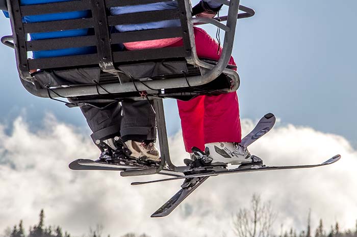 Crossed Skis on Chair Lift
