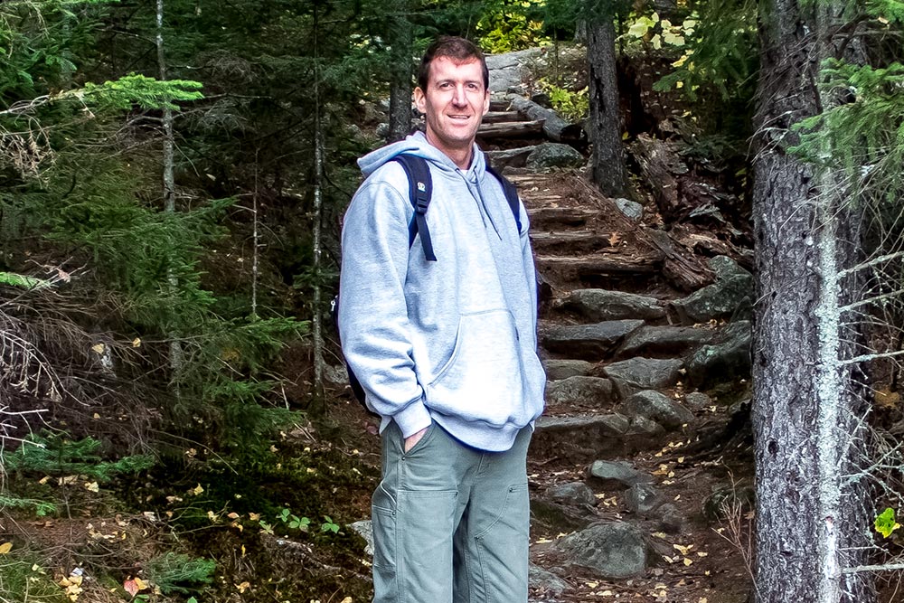 Jay Gaulard Hiking in Mount Blue State Park