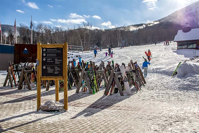 Ski Racks at Base of Mountain