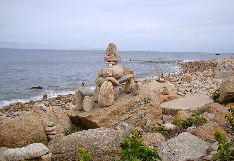Rock Piles on Beach