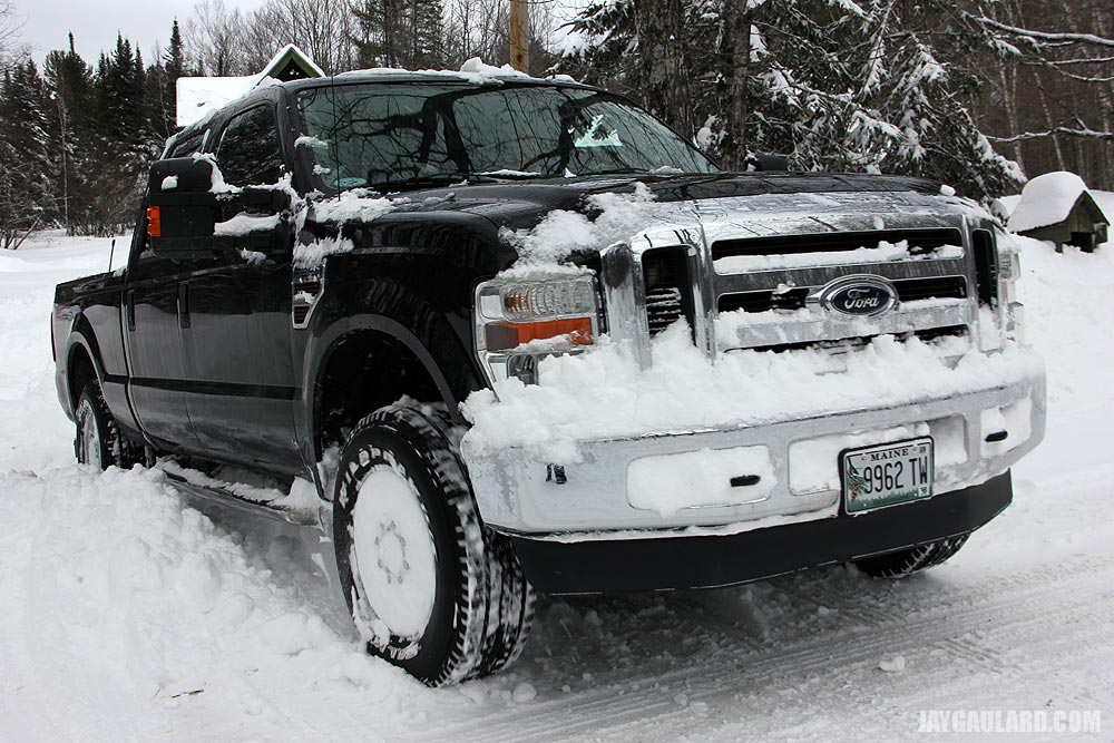 Driving Pickup Truck in Deep Snow
