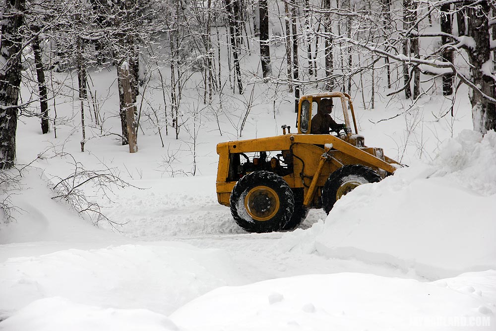 Clearing Snow with Heavy Machinery