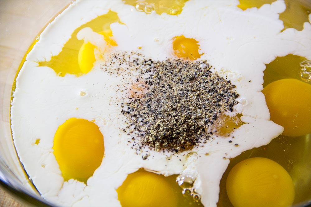 Adding Salt & Pepper to Loose Eggs
