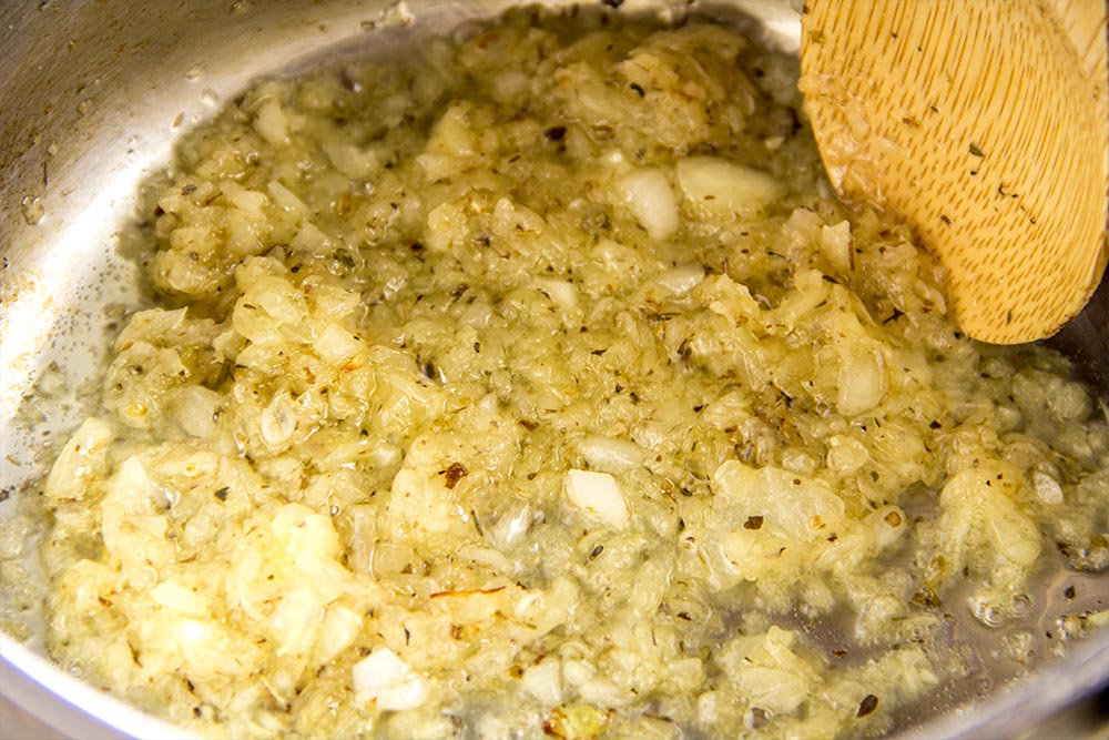 Browning Onion & Oregano in Butter