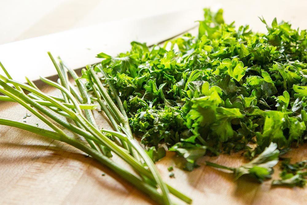 Chopped Parsley With Stems