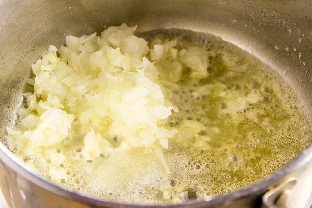 Grated Onion in Saucepan