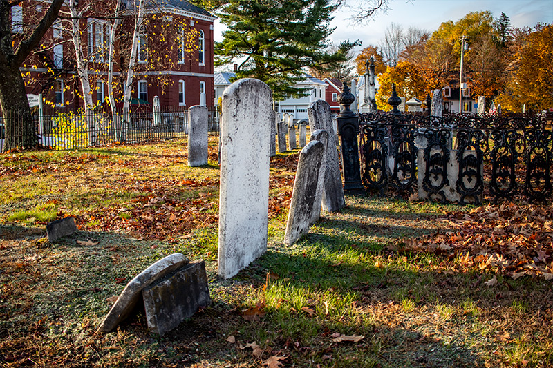 Headstones in Cemetery