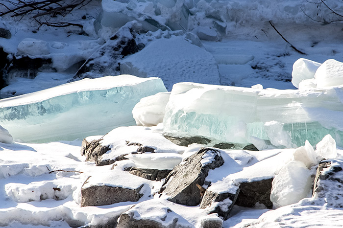 Ice Chunks in River