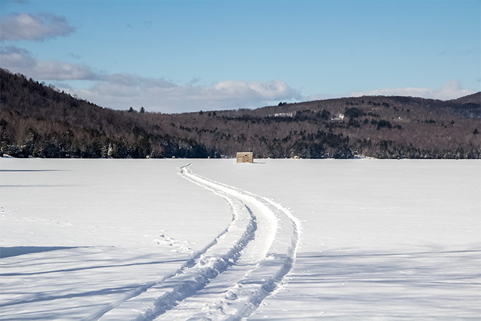 Ice Fishing Hut, Clearwater Lake, Industry, Maine