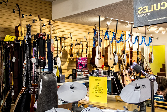Instruments in Music Store