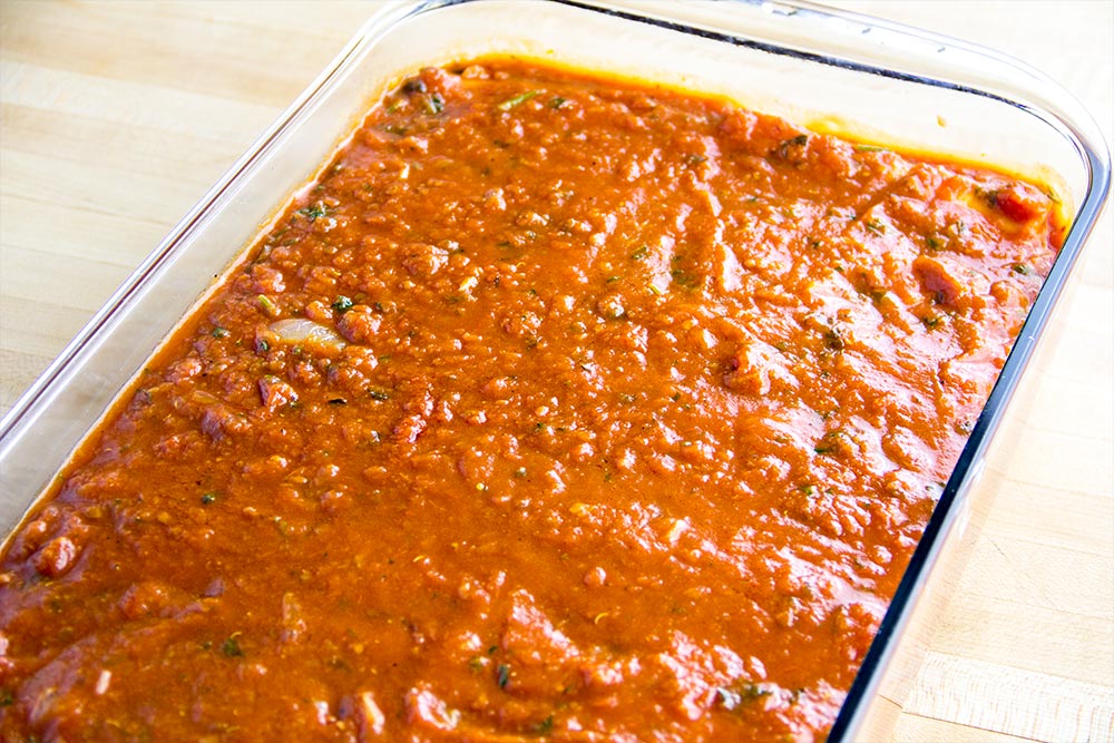 Manicotti Covered with Tomato Sauce