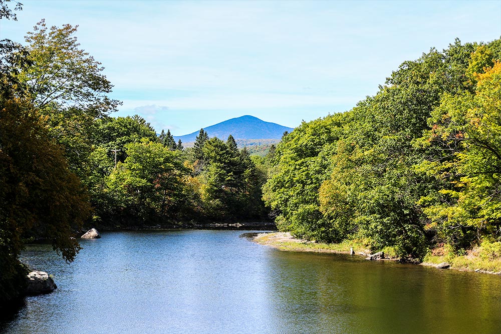 Mount Abraham in Maine From the Carrabassett River in Kingfield