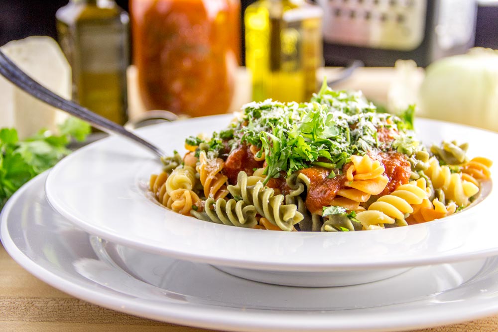 BIA Cordon Bleu Dinnerware With Pasta & Tomato Sauce