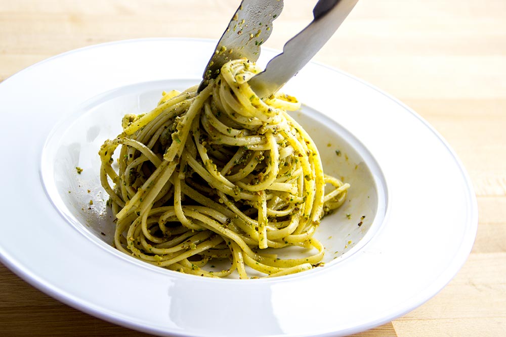 Plating Linguini & Pesto