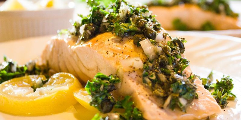 Poached Salmon and Herbs