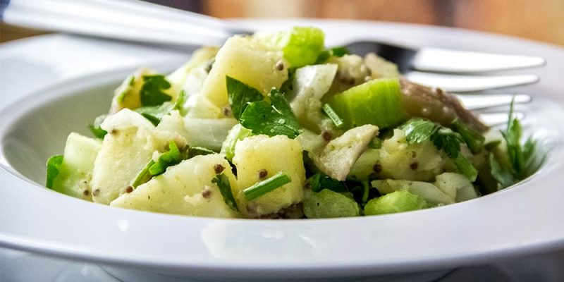 Red Potato Salad with Pub Style Mustard & Vermouth Dressing Recipe