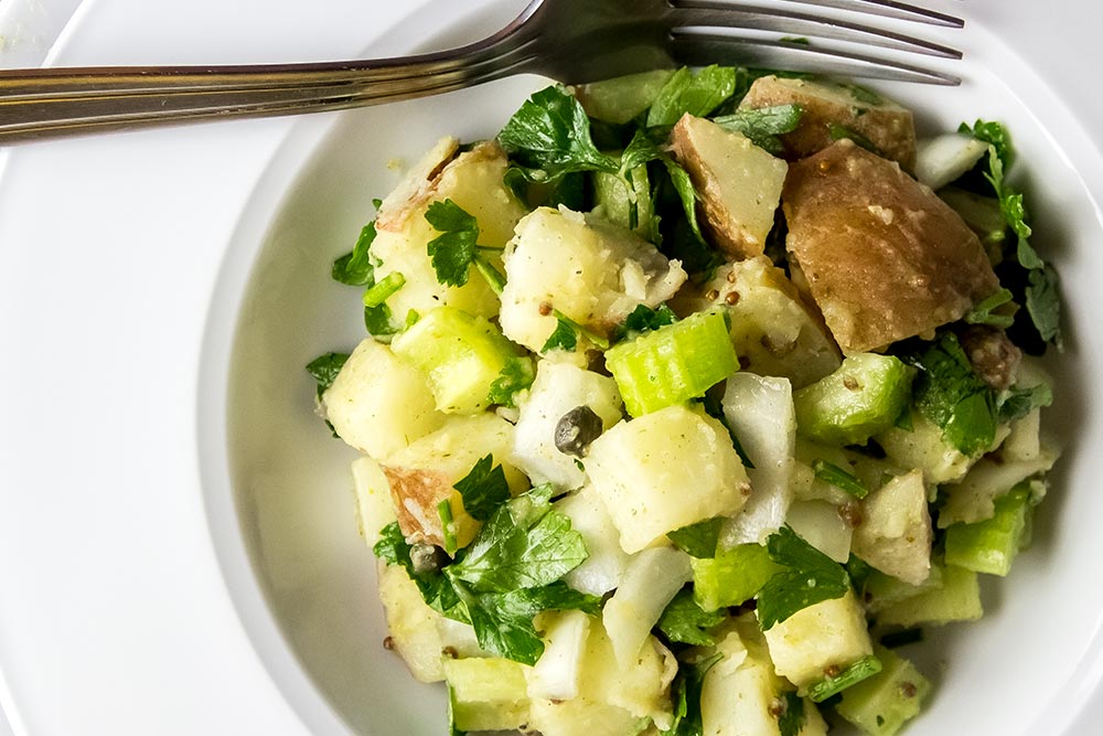 Red Potato Salad with Celery and Mustard Dressing Recipe from Dr. Weil
