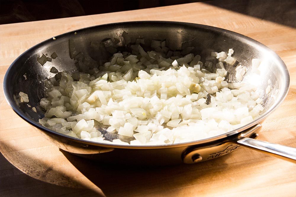 Sautéing Onions in Stainless Steel Skillet