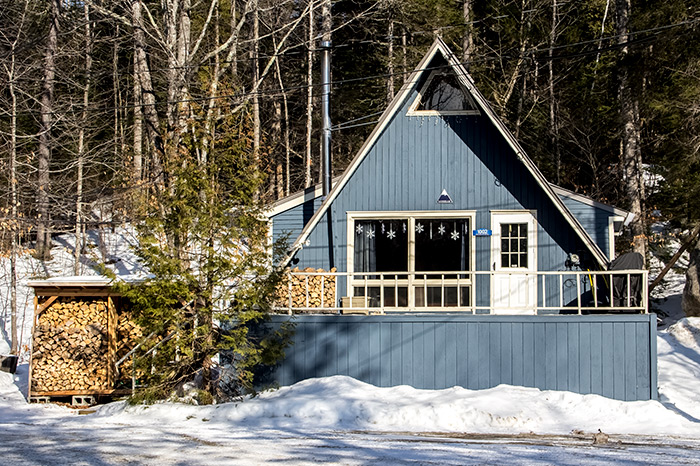 Blue A-Frame Home in Ski Country