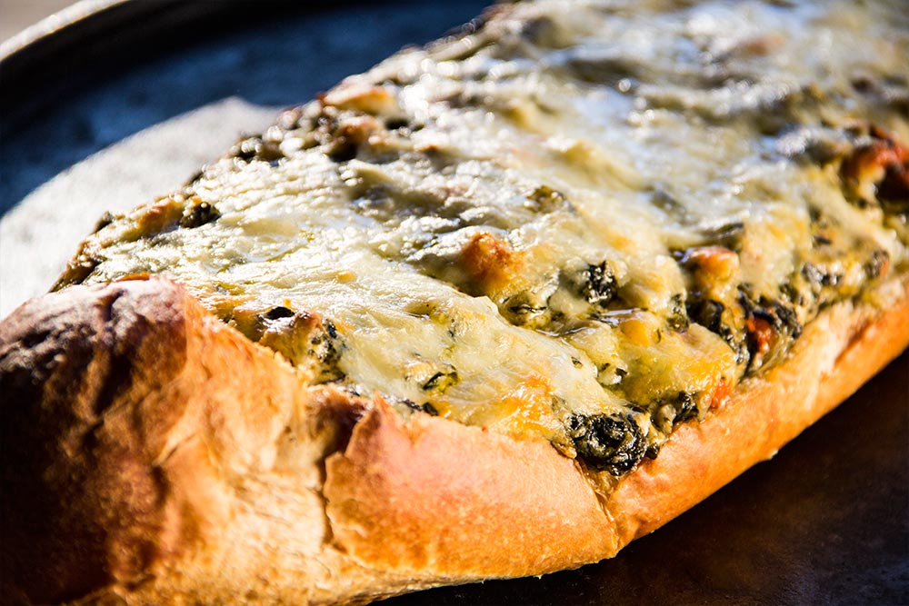 Spinach Dip Filled French Bread
