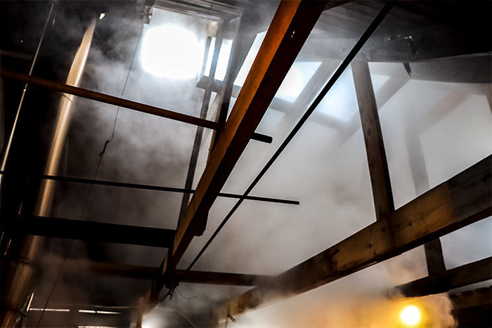 Steam Exiting Hole in Roof
