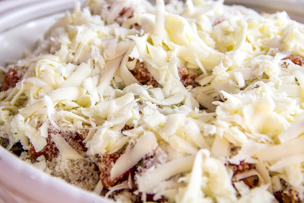 Top Layer of Shredded Mozzarella Cheese