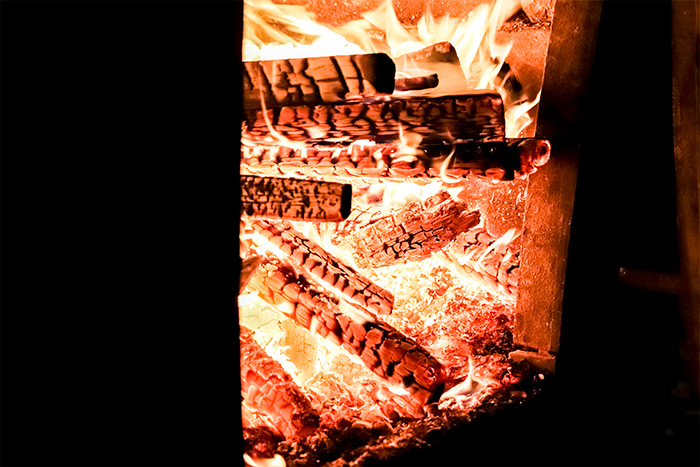 Firewood Burning a Hot Fire
