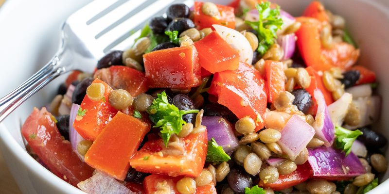 Black Bean & Lentil Salad with Cumin Vinaigrette