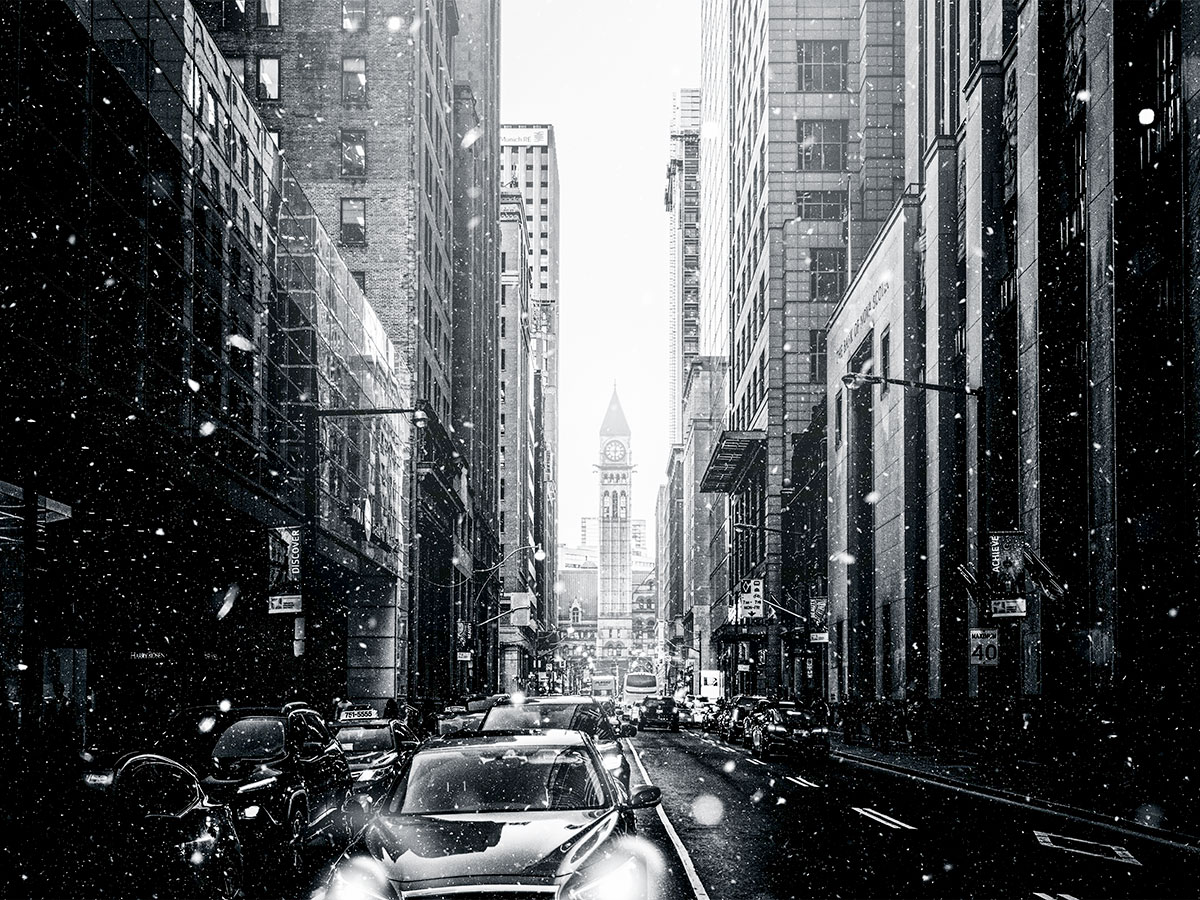 Black & White Monochrome City Street