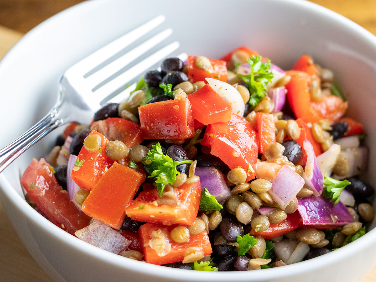 Black Bean & Lentil Salad