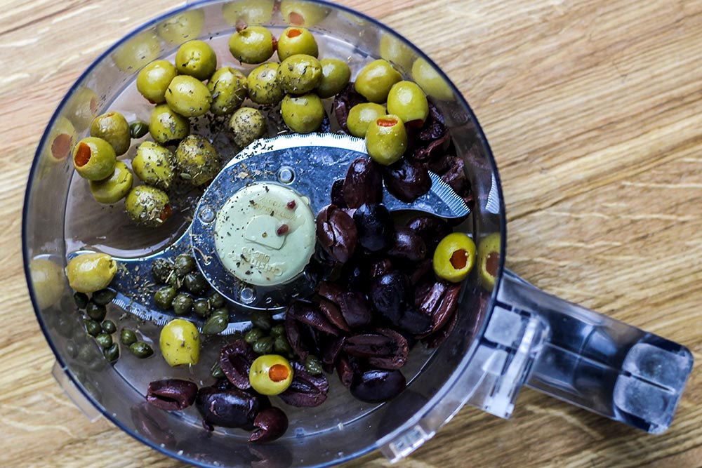 Olives & Capers in Food Processor
