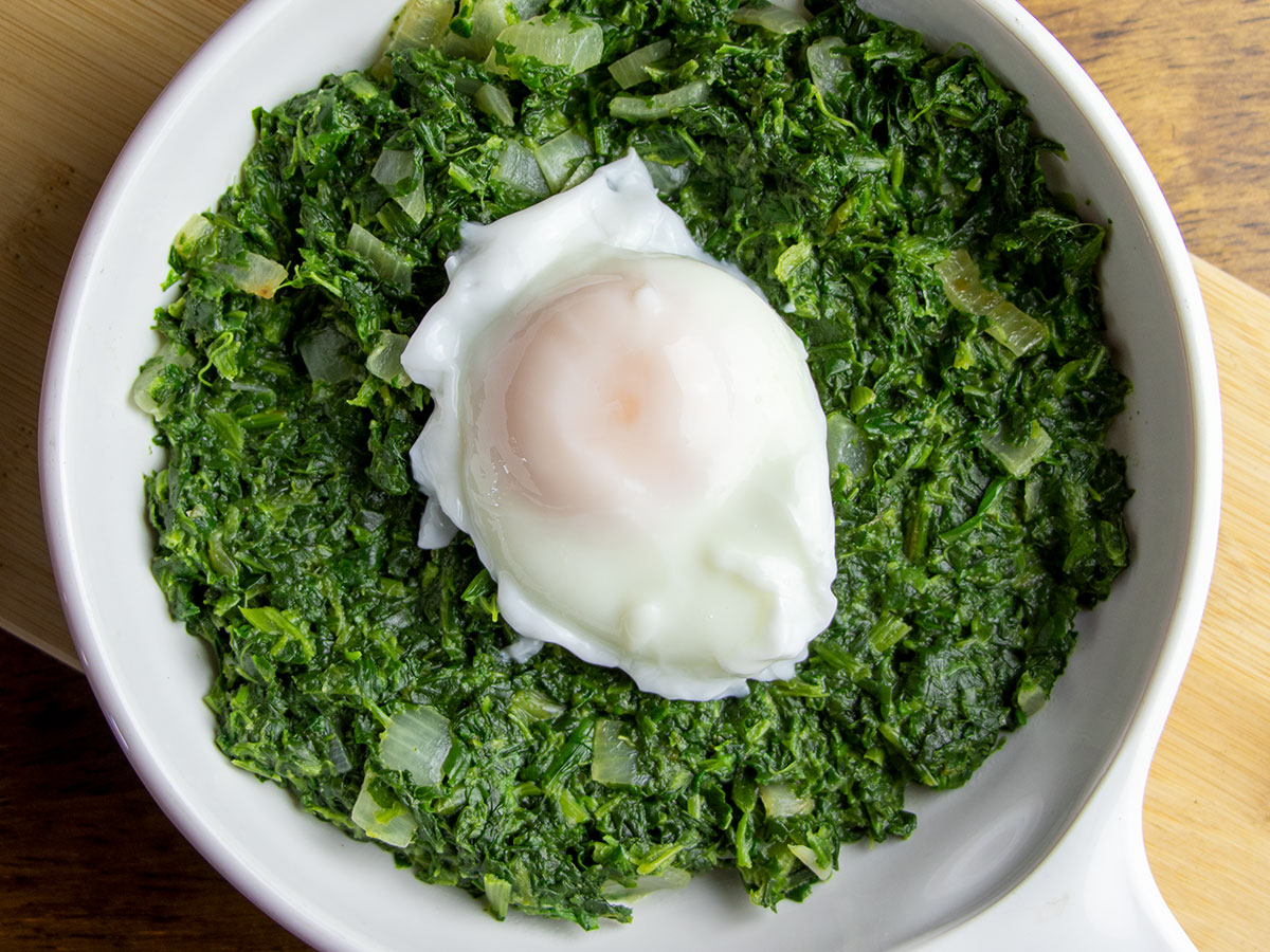 Poached Egg on a Bed of Spinach