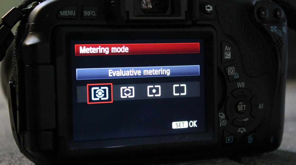 Canon T3i Metering Mode Settings