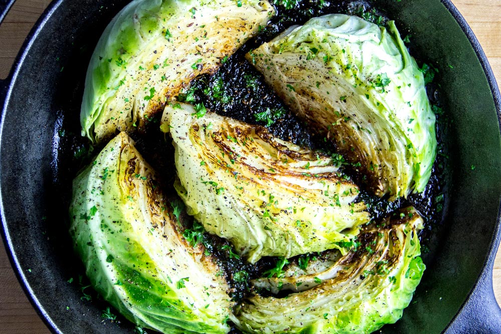 Roasted Cabbage with Caraway Seeds & Lemon