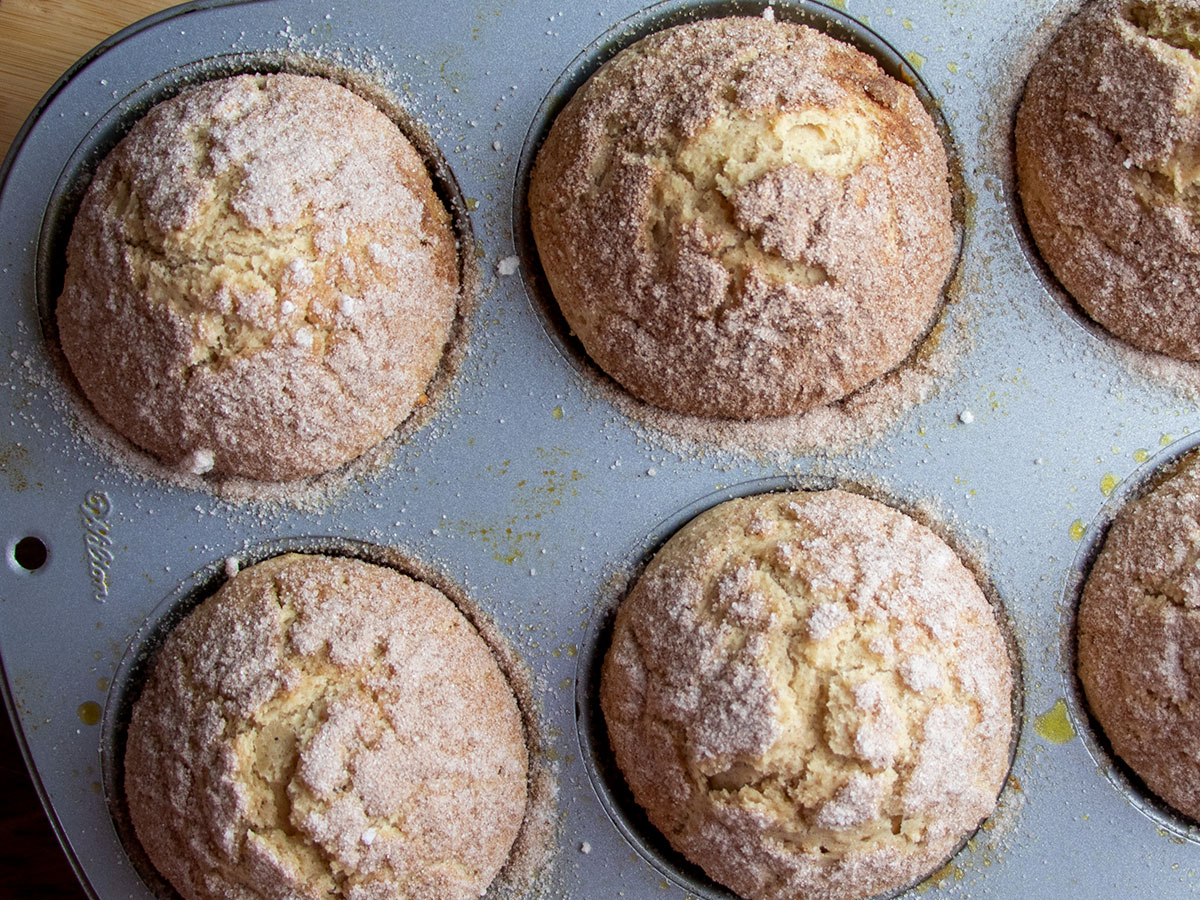 Sugar Donut Muffins in Tin