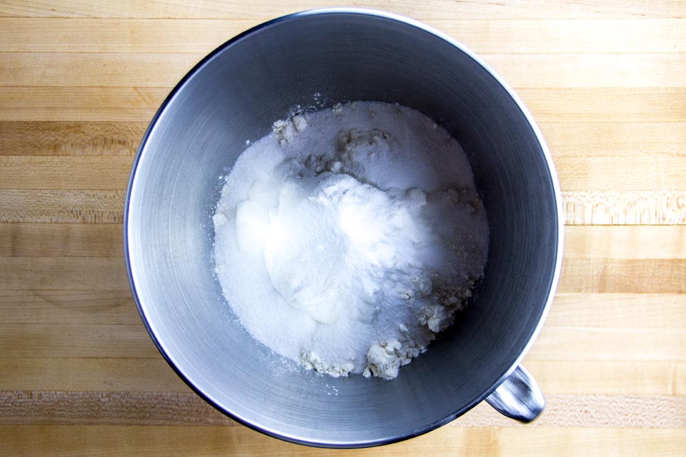 Sugar & Flour in Large Mixing Bowl