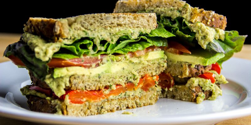 Roasted Pepper, Avocado, Tomato & Hummus Sandwich Recipe