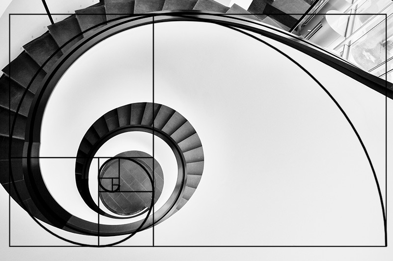 Spiral Staircase with Golden Ratio
