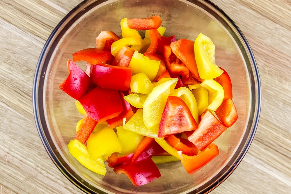 Red & Yellow Bell Peppers Cut into Pieces