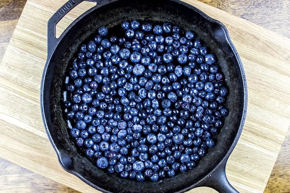 Blueberries in Cast Iron Skillet