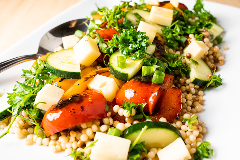 Israeli Couscous Salad with Bell Pepper