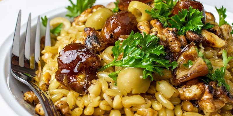 Sweet & Savory Grain Salad with Dates & Toasted Walnuts Recipe