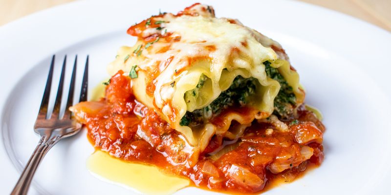 Spinach & Parmesan Lasagna Rolls Recipe