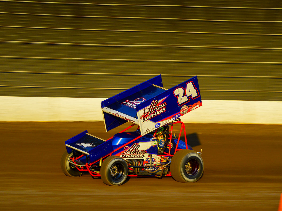 Sprint Car Racing Around Dirt Track