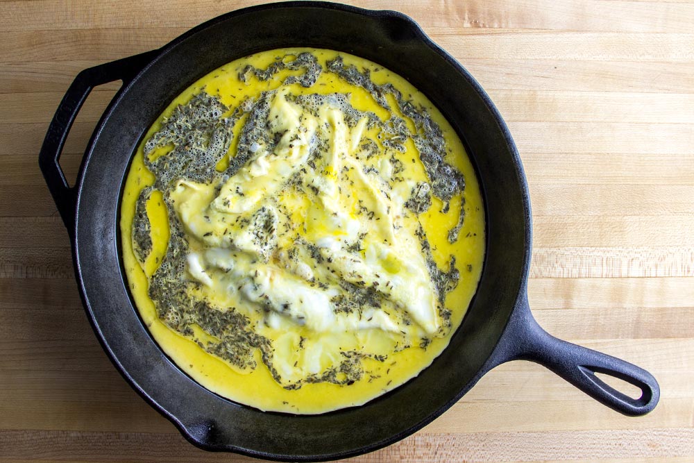 Cooking an Omelet in a Cast Iron Skillet