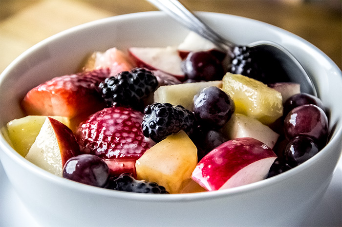 Fruit Salad with Creamy Banana & Maple Syrup Dressing Recipe