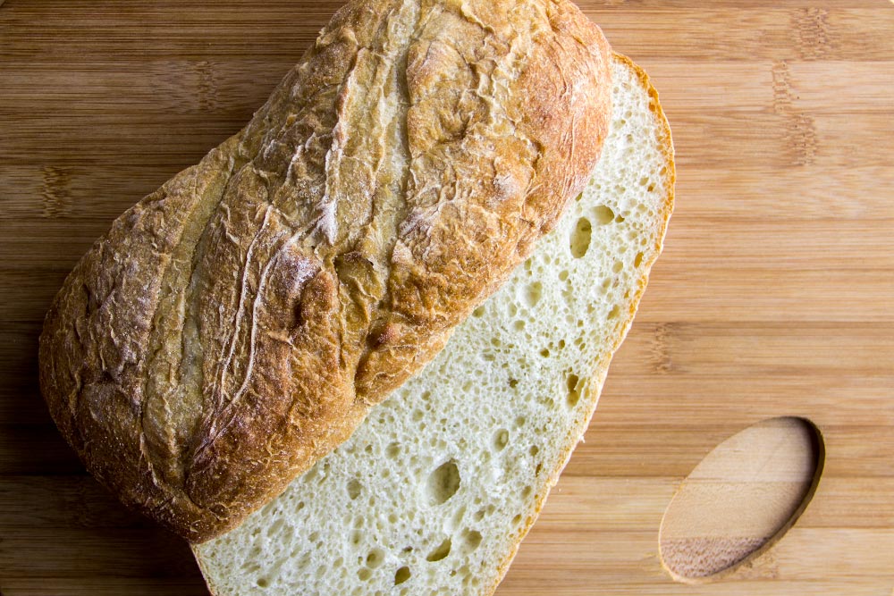 Halved Fresh Italian Bread