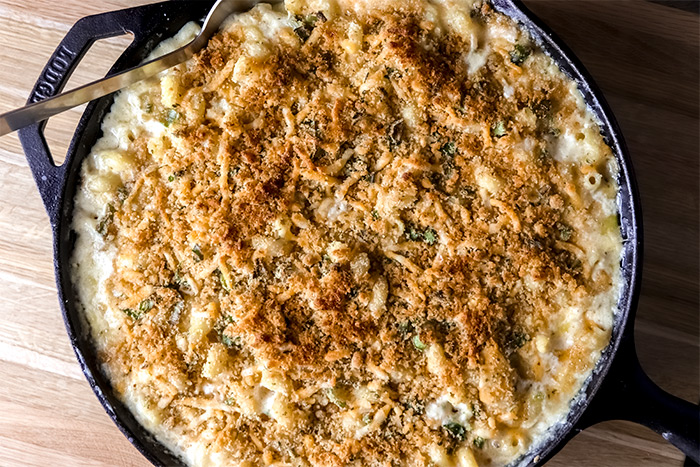 Mac & Cheese in Cast Iron Skillet