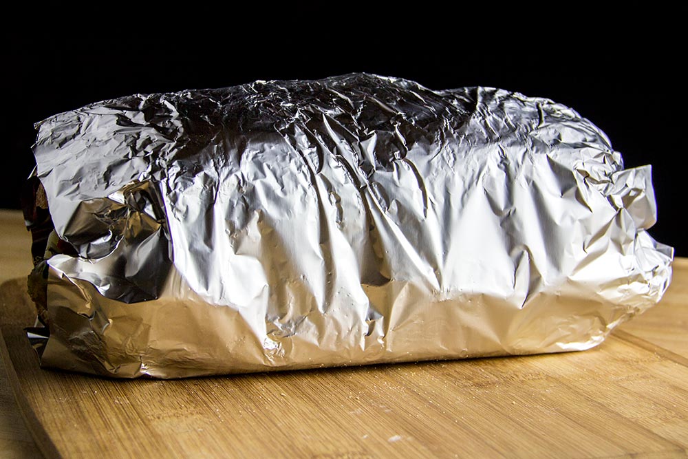 Sandwich Wrapped in Aluminum Foil